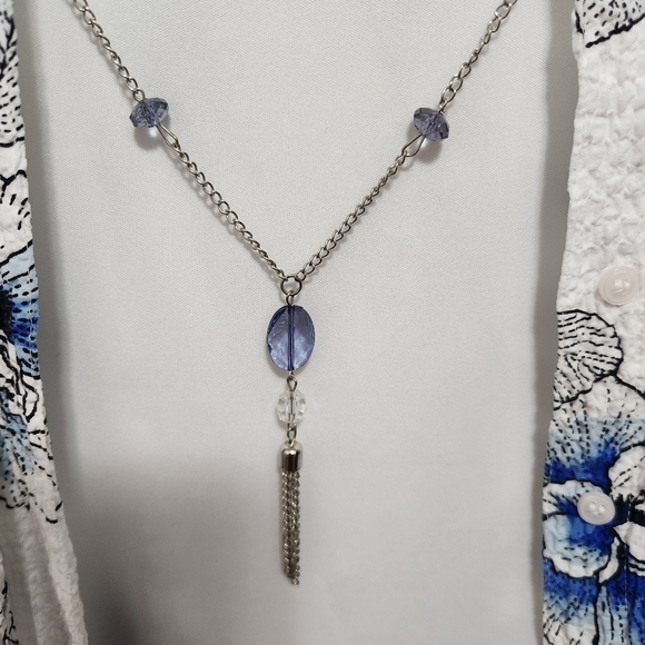 Croft & Barrow Blue Floral Button Down Blouse - Picture 3 of 6